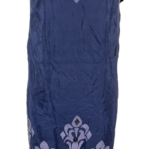 Jones New York Collection Womens Navy Silk Blend Short Sleeve V-Neck Dress sz 6 - Picture 3 of 16